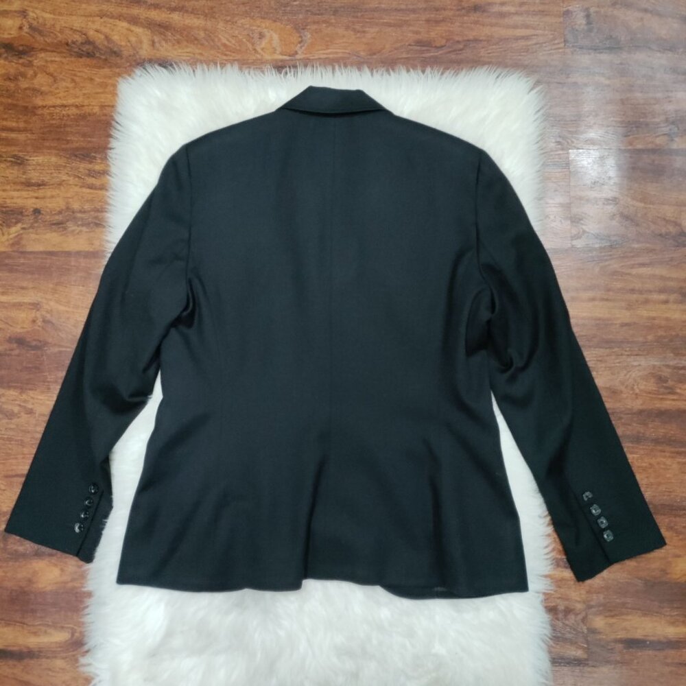 Harvé Benard Womens Black Wool Blazer Size 14 Single Button Classic Fit Made In - Picture 3 of 15
